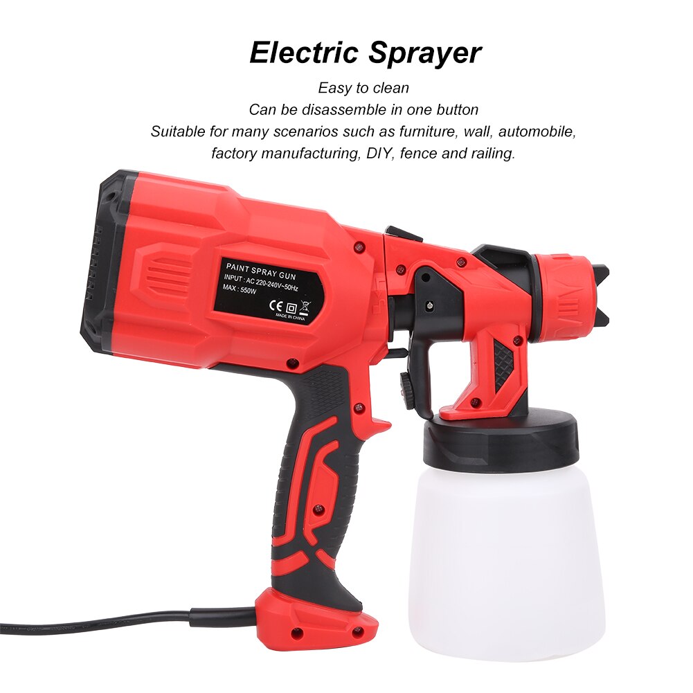 Paint Sprayer 550W Removable High Pressure Electric Spray Detachable Paint Sprayer High Power Home Electric Spray Perfect for