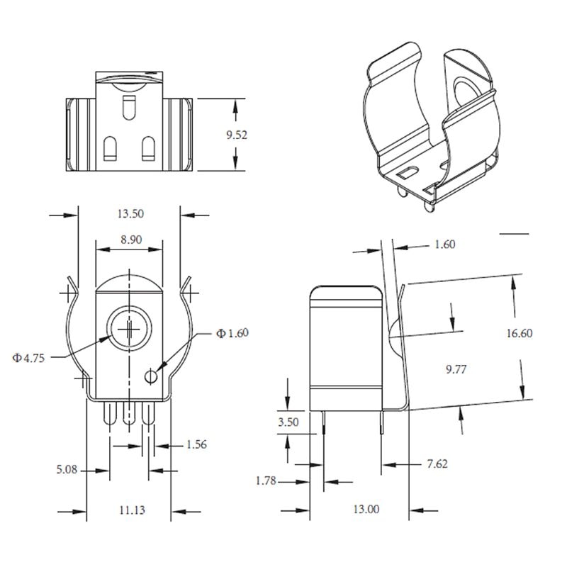 10PCS 18650 Battery Clips Clamp for 18650 CR123A Battery Spring Steel TBH-18650-CLIP01 Accessories