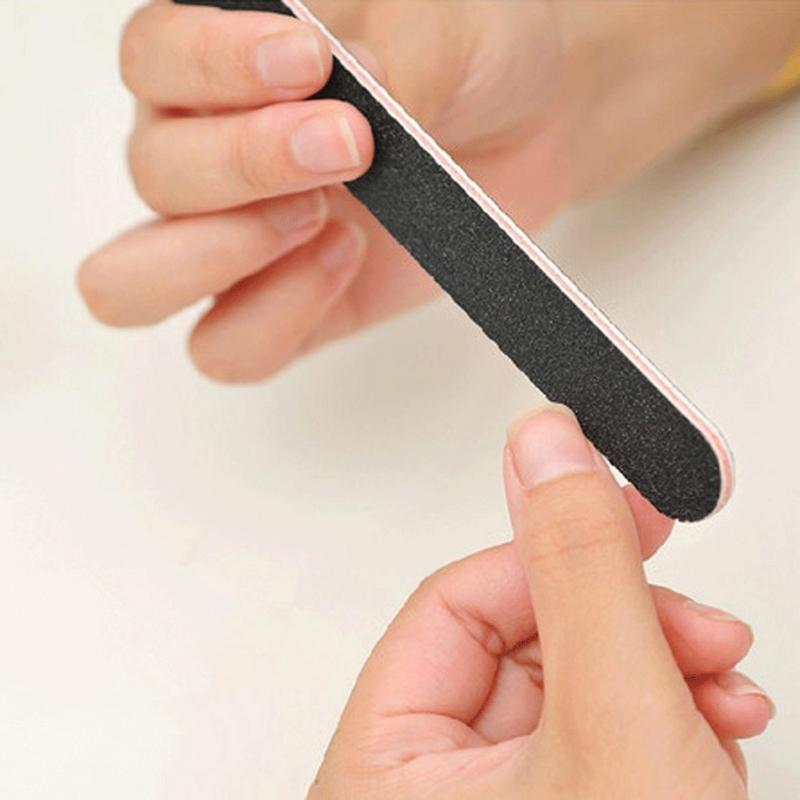 Zwarte schuurvijl, buffer, dubbelzijdige nagelkunst, manicure, schuurvijl voor salon, manicure, uv-gelpolijstmachine