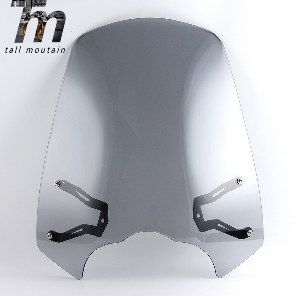 ABS Motorcycle Windscreen Windshield Protection Cover with Mounting Bracket For Kawasaki Vulcan S 650 EN650: Silver