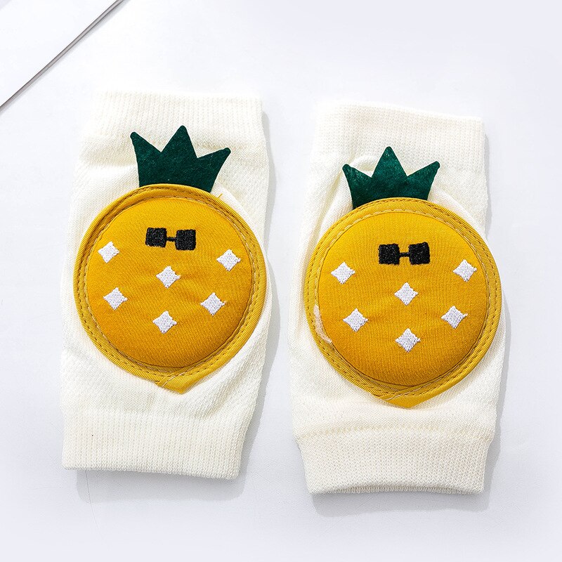 0-3Years Baby Knee Pads Infant Non Slip Crawling Elbow Cartoon Animal Mesh Breathable Kneepads Protector Toddler Safety Cushion: Pineapple