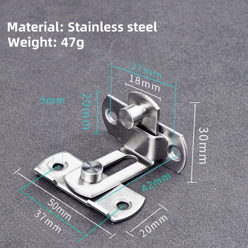 BETOCI pestillo de puerta de habitación con cerradura angular de 90 °, cerradura de Plano de 180 °, pestillo de pestillo cerradura de pestillo de curva, adecuado para múltiples tipos de hardware de puerta: 90 degree trumpet