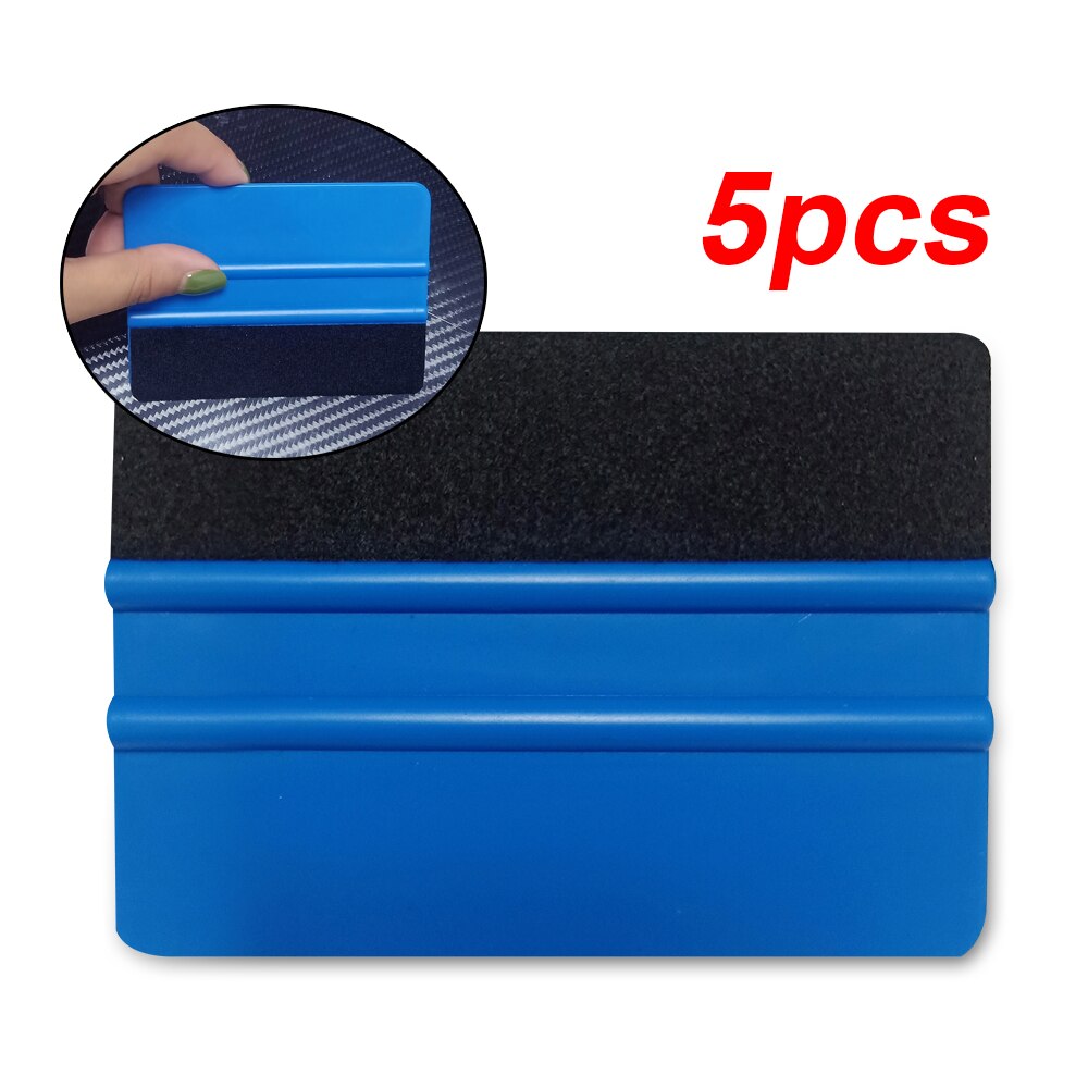 5pcs/set 10*7cm Car Wrap Scraper Decal Tool Plastic Wrapping Squeegee Applicator Felt Edge Scraper kit accessories