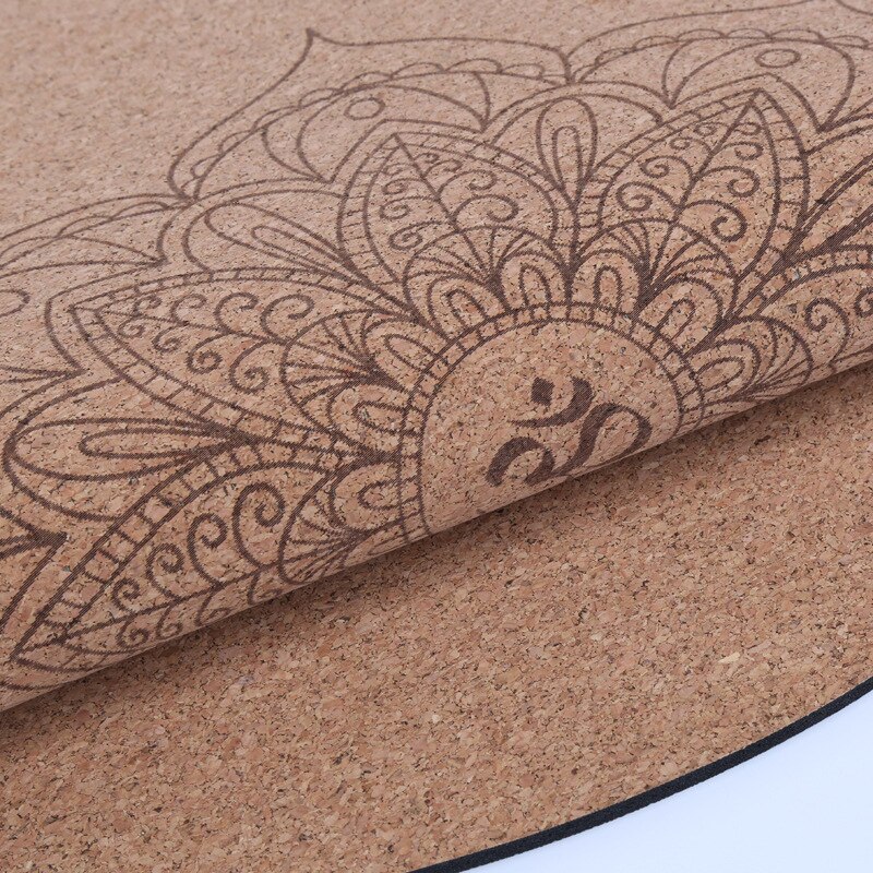 Cork small round yoga mat non-slip natural rubber round meditation mat meditation cushion