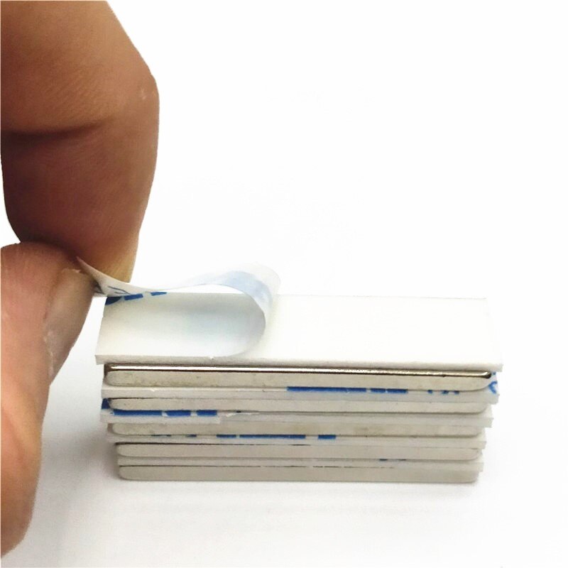 5 10 20 100 Stks/partij Magneet 40X10X2 Mm Sterke Vierkante Ndfeb Zeldzame Aarde Magneet 40*10*2 Neodymium Blok Magneten Met 3M Lijm 40Mm