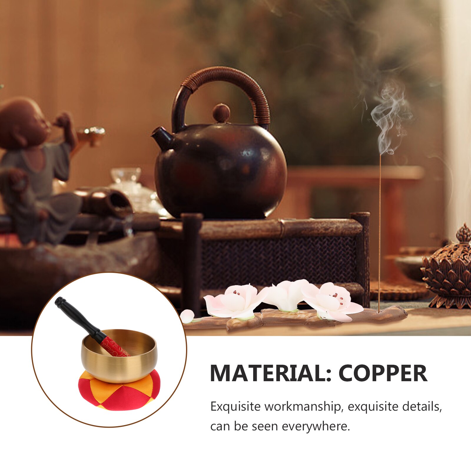 1 Set Sound Bowl Singing Bowl Meditation Spiritual Bowl with Stick