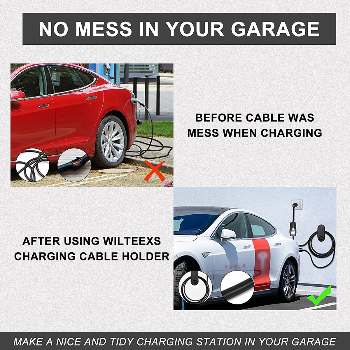 Car Charging Cable Holder Organizer Wall Mount Connector Adapter Auto Charger Bracket Car Accessories for Tesla Model 3 X S Y