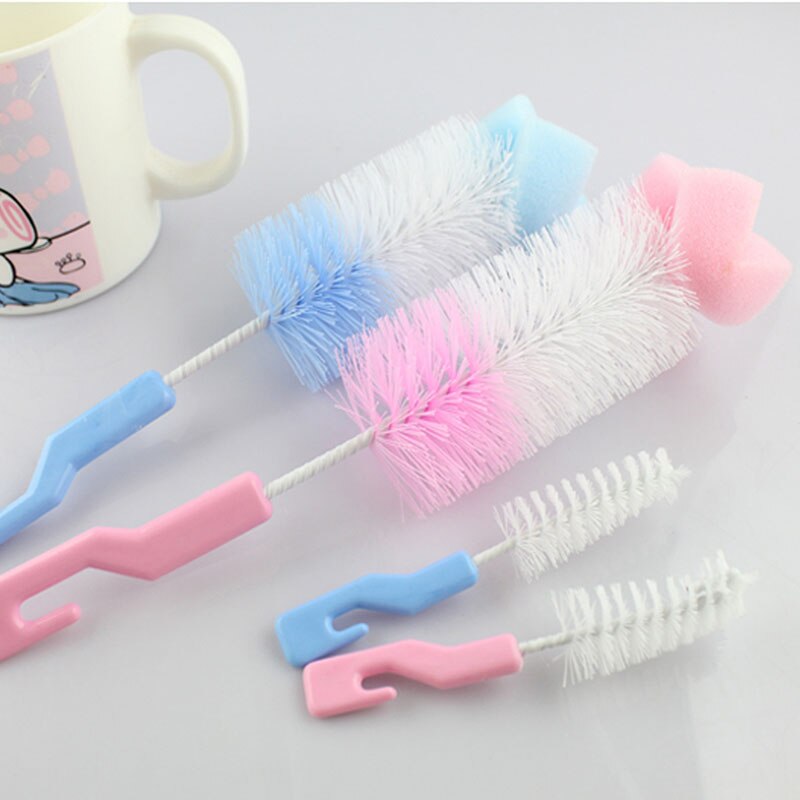 1Set/2Pcs Baby Milch Flasche Pinsel Nippel Sauber Pinsel Zitzen Teekanne Düse Auslauf Rohr Reinigung Zufällige Farbe