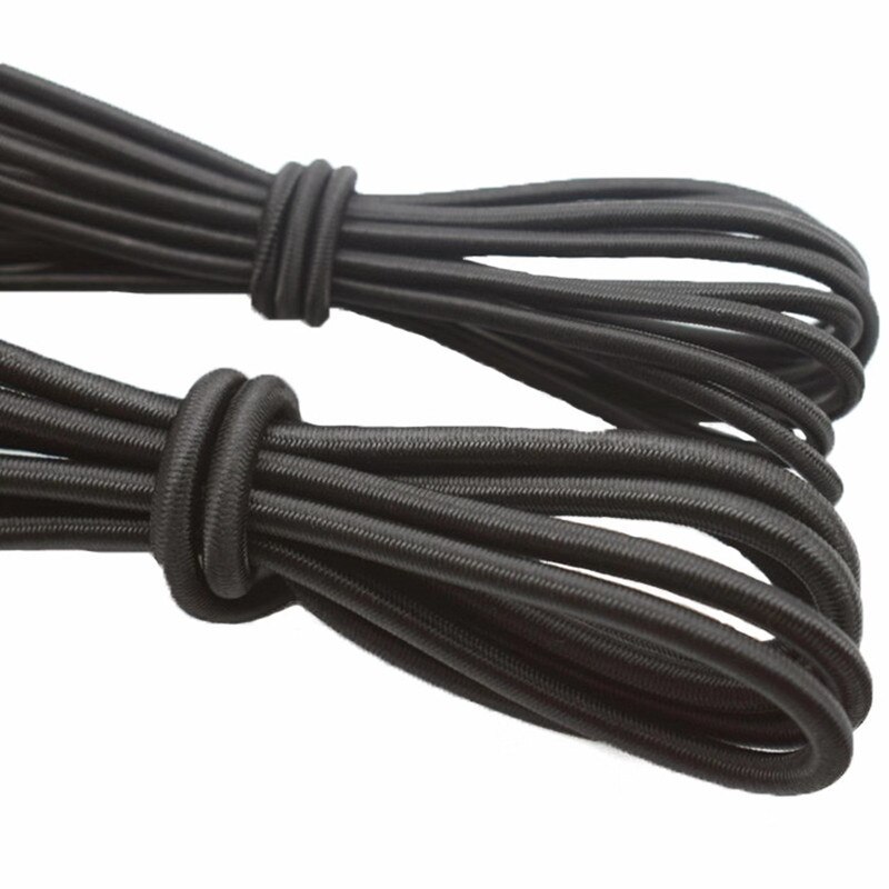 Banda elástica redonda de , cuerda elástica redonda de 1mm-10mm, 2 metros, color blanco y negro, accesorios de costura DIY
