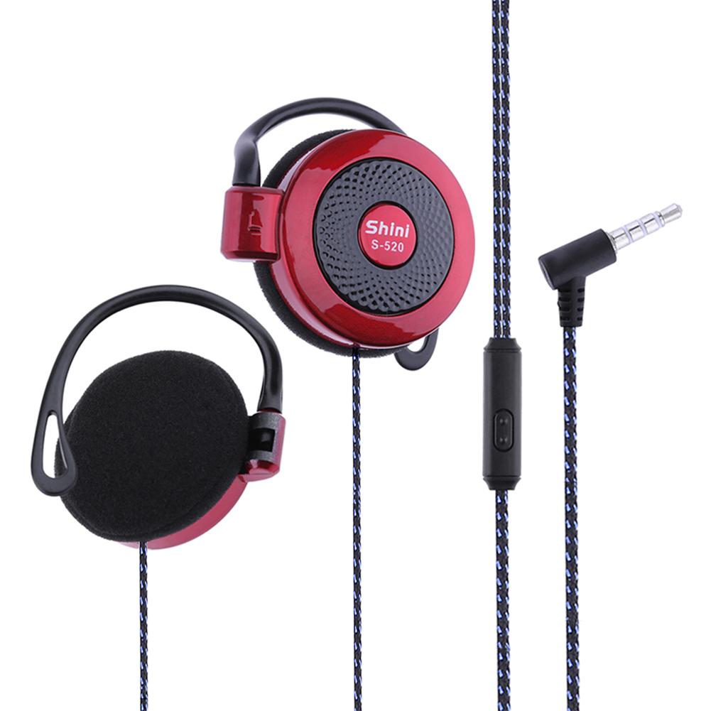 Für Shini S-520 3,5mm Stereo MP4 Ohr haken Spiel Sport Handy Universal Headset Ohr haken Headsets Draht Sport Kopfhörer: Rot