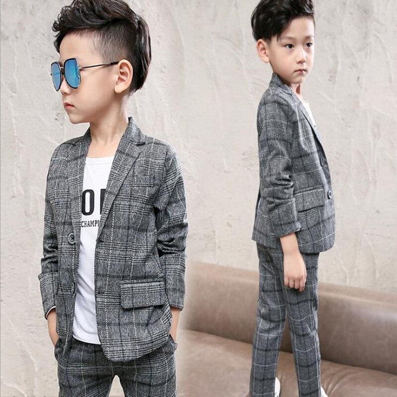 Traje casual para niños traje, conjunto de dos piezas de primavera y otoño para niños grandes, conjunto de dos piezas casual