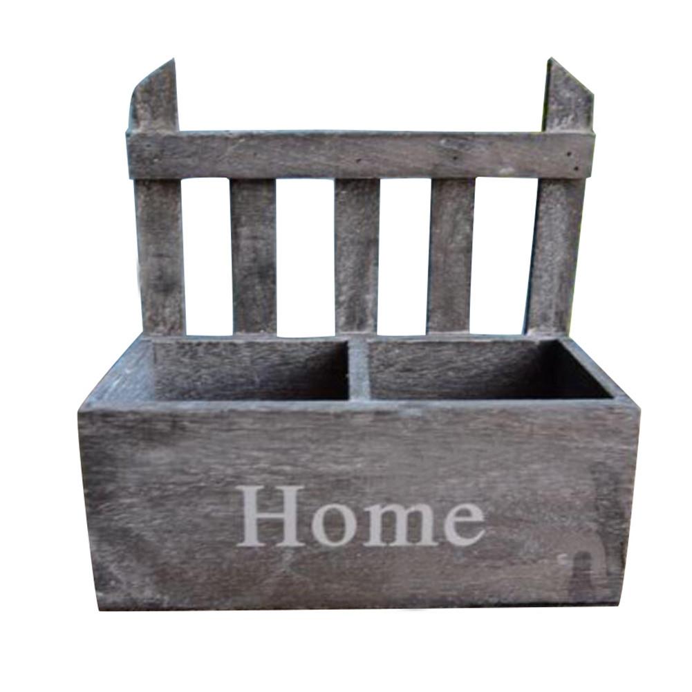 Cesta de madera para flores flor para colgar en pared, maceta hecha a mano de , cesta de madera para flores para decoración del hogar: B