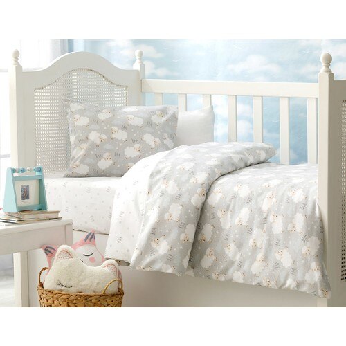 ROXFORM Little Lamb Cotton Baby Duvet cover set 100 X150 cm Gray