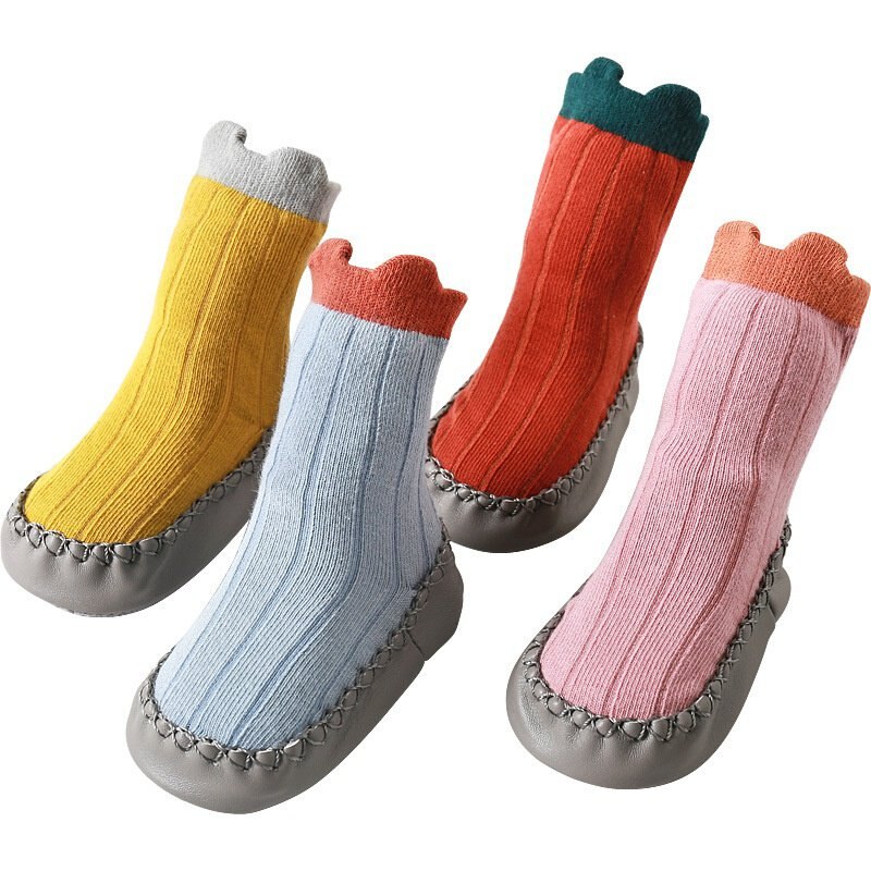 Unisex baby sokker toddler hjemmesko første gangstøvler skridsikre indendørs gulv sko spædbarn sokker fodsokker unisex baby sokker