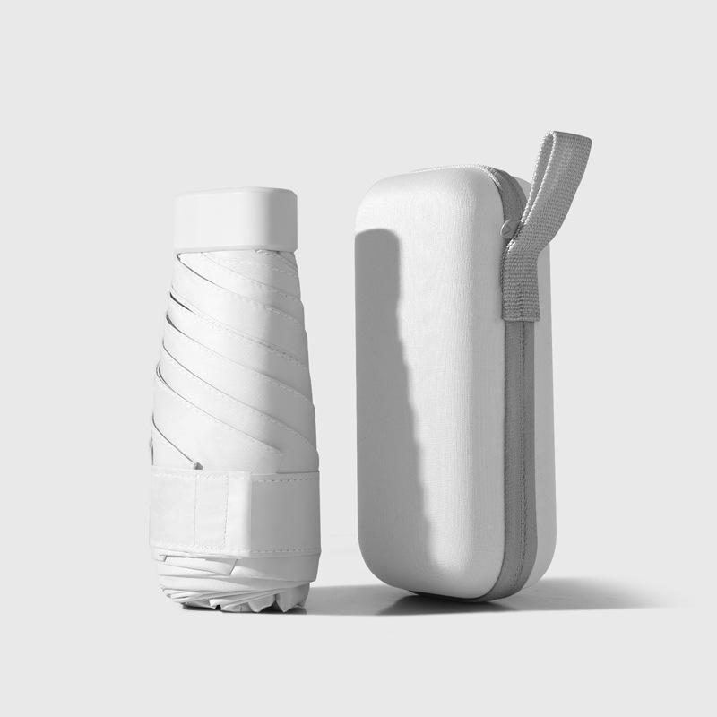 Xiaomi-Mini paraguas Ultra compacto con revestimiento negro, bolsillo portátil, sol, lluvia, doble uso, ligero, de viaje, para mujeres y hombres: Beige