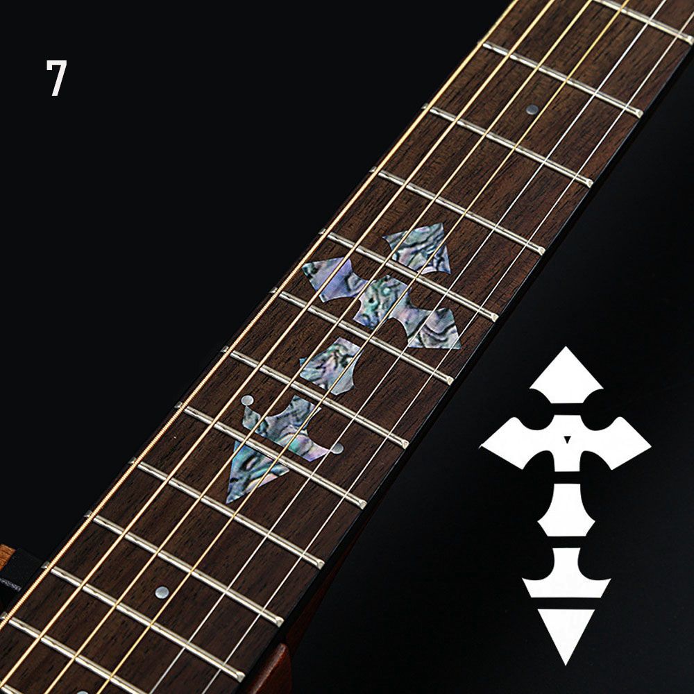 22 Styles Cross Inlay Decals Fretboard Sticker For Electric Acoustic Guitar Bass Ultra Thin Sticker Guitarra Accessories: Pink