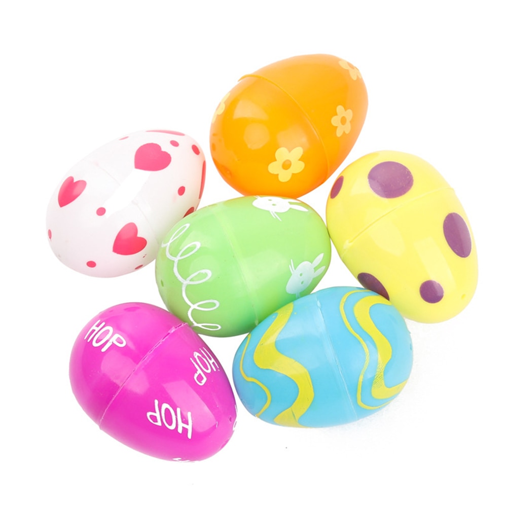 60 stks/pak Kleurrijke Paasei Lege Grappige Afneembare Kid Speelgoed DIY Kleine Niet Giftig Plastic Decoratieve Loterij Handgemaakte #40