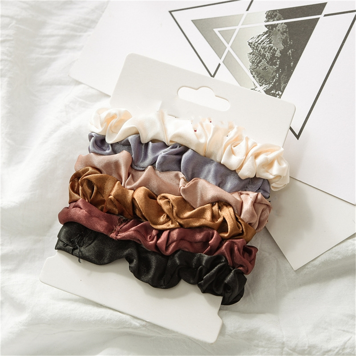 6 peças de elásticos de cabelo de cetim para mulheres – mais macios do que elásticos de seda para cabelo | Scrunchies de cetim para meninas |