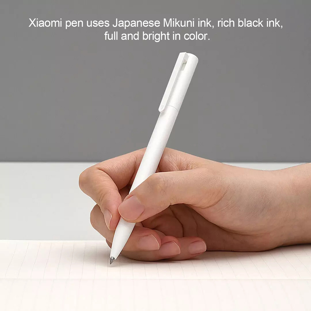 Xiaomi Mijia-Bolígrafo ligero para escritura fluida, boli de pulsación de 0,5mm con recambio de núcleo, disponible en color azul, rojo y negro, ideal para el trabajo, pluma original