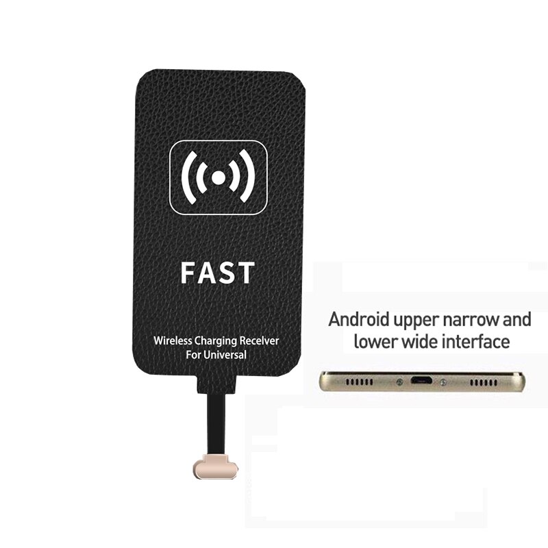 10w 5v/2a trådløs lader mottaker telefon lader spole android usb-c til huawei xiaomi samsung rask mottaker: android frem
