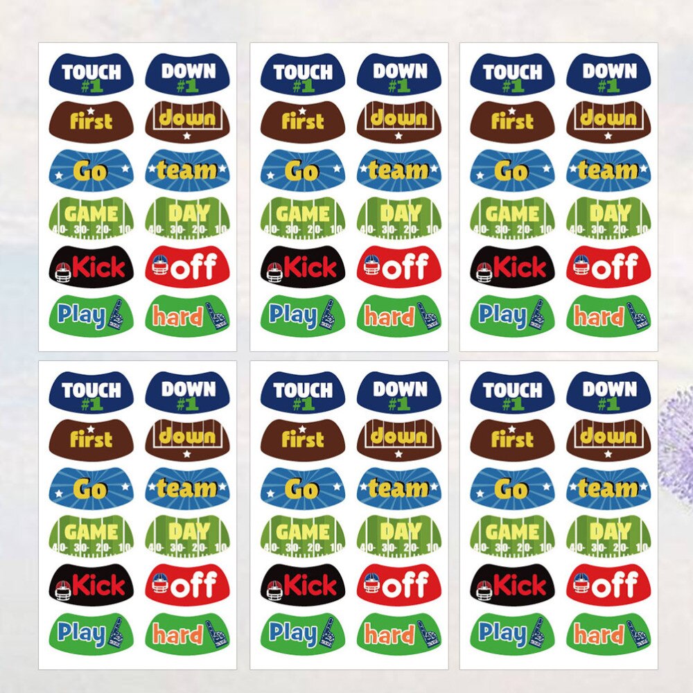 10Pcs Rugby Game Gezicht Tattoos Stickers Football Game Tijdelijke Tattoos Party Gunsten