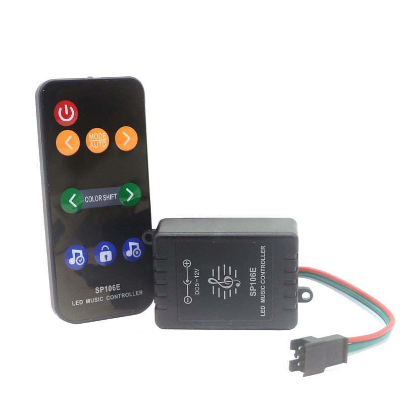 9 nøkkel rf fjernstyrt piksel stripe lys kontroller  dc 5-12v sp106e musikk kontroller til  ws2811/ws2812b/ws2813/ usc 1903 teip digital fargerik ledet stripe \