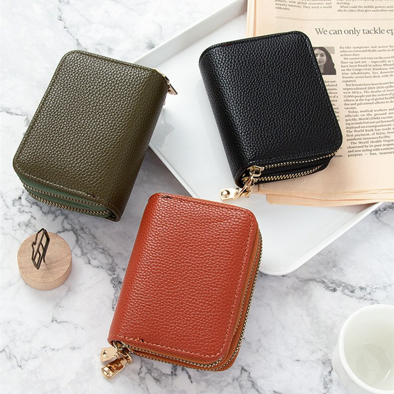 1Pc Unisex 2 Lagen Kaarthouder Leer Vrouwen Creditcards Case Vrouwelijke Visitekaarthouder Portemonnee Tarjetero Hombre