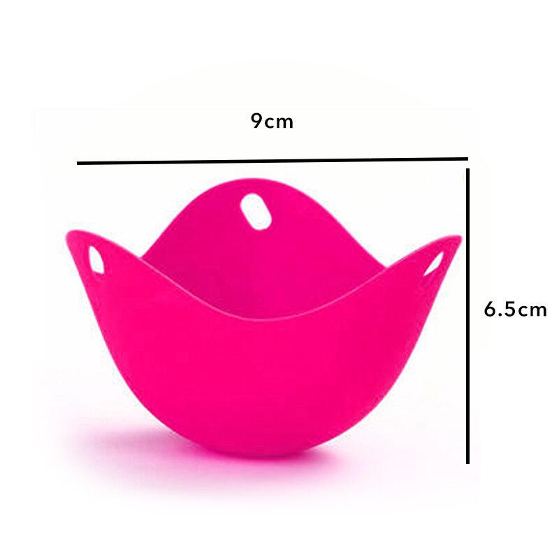 Flexible Egg Pouches Heat-resistant Food Grade Silicone Egg Poaching Cup Fits Cookware Boiler Steamer Microwave Kitchen Tools: rose red 1pc