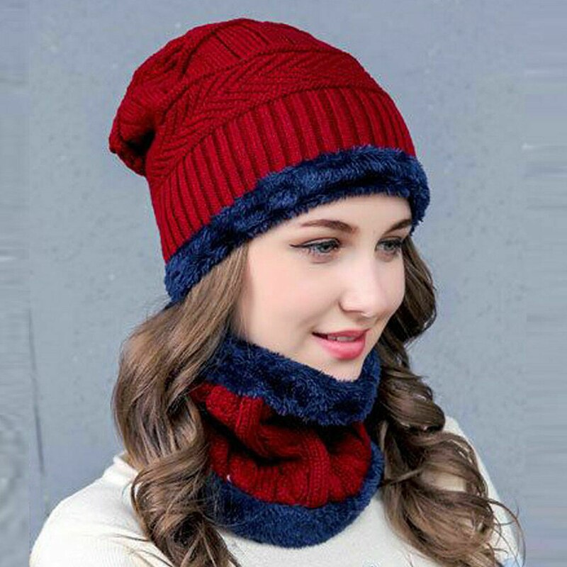 Juegos de gorro y bufanda abrigados de invierno para hombre, Set de bufanda de punto suave, gorros, gorros para mujer, gorros de punto Unisex, gorros de ganchillo, nueva