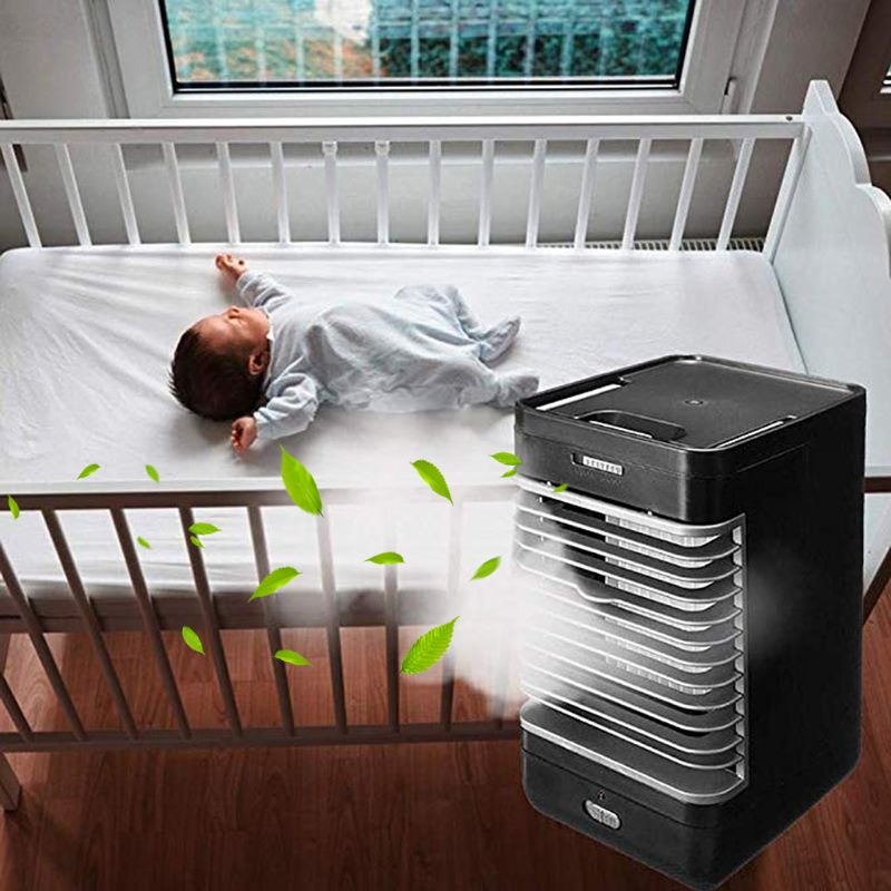 3 in 1 mini usb bærbar klimaanlæg luftfugter renser luftkøler personlig plads kølevifte til kontor hjem