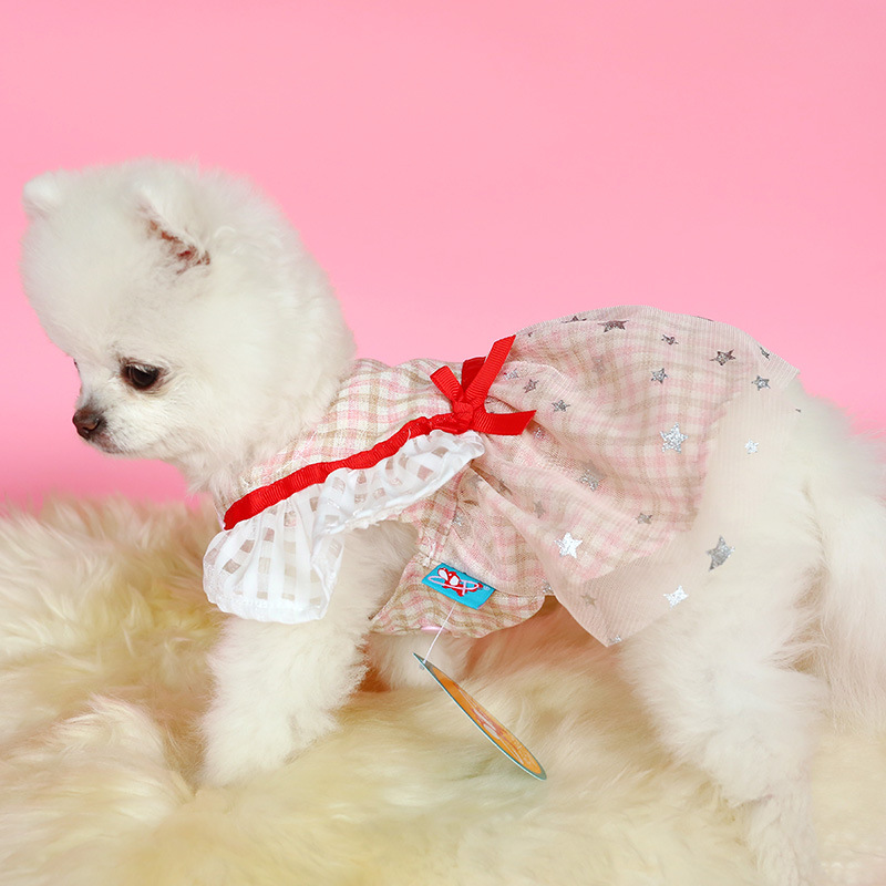 6 Colors Sweet Cat Dog Dress Summer Pet Clothes for Small Dogs Pets Dresses for Yorkies Chihuahua Puppy Cat Skirt disfraz perro