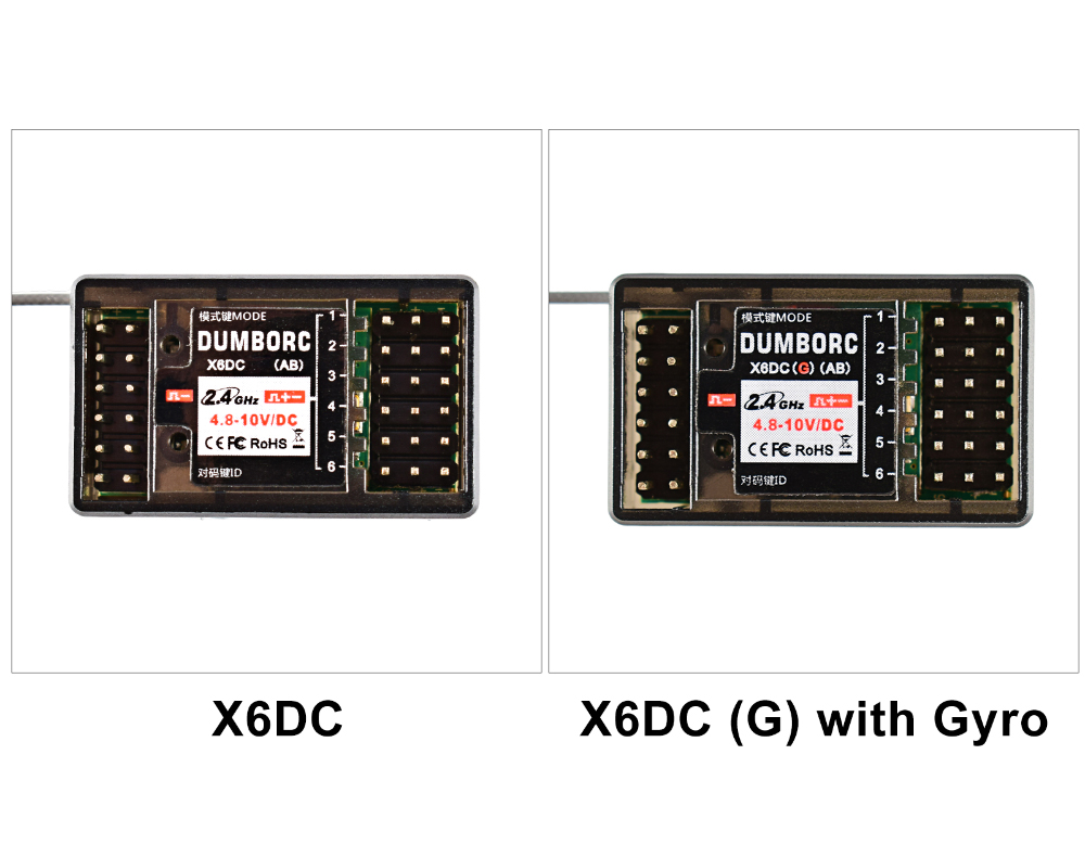 DUMBORC X6F/X6FG/X6DC/X6DCG 2.4G 6CH Radio Control System Receiver for X4 X5 X6 X6P Transmitter RC Car Boat Remote Controller