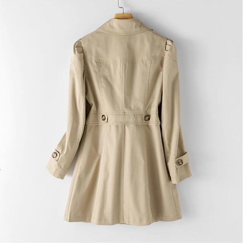 Vår höst enfärgad trenchcoat dam enkelknäppt khaki svart rosa beige vindjacka ytterkläder casual toppar  jh33