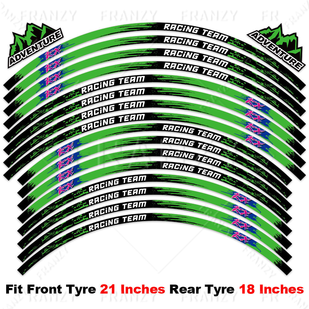 Adesivo para roda de motocicleta, decalque refletivo para aro, fita listrada para kx 250 450 500 125 250x 450x kx250f kx450f 50 anos: Marrom