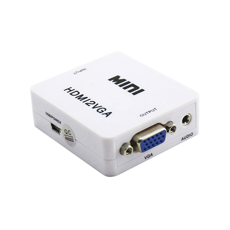 Mini hdmi-kompatibel til vga adapter  hd2 vga  av2hd med lydkonverter digital analog av/cvbs l/r audio 1080p til pc bærbar hdtv