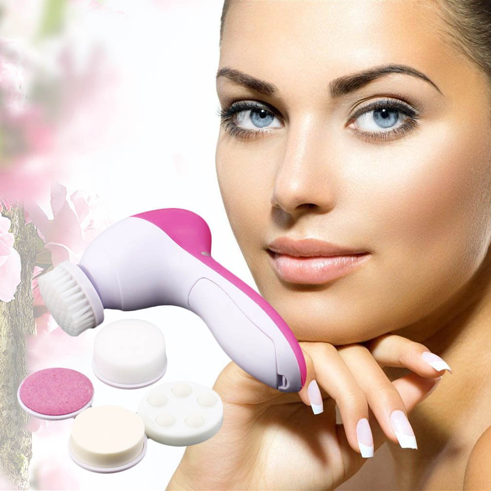 5 in 1 Elektrische Wassen Gezicht Machine Facial Pore Cleaner Body Reiniging Massage Mini Skin Beauty Massager Brush