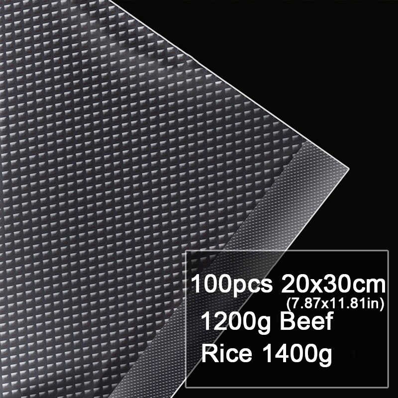 100pcs Kitchen Food Vacuum Sealer Bag Sous Vide Food Saver Storage Vacuum Packaging Bags Kitchen Accessories BPA-Free: 100pcs 20x30cm