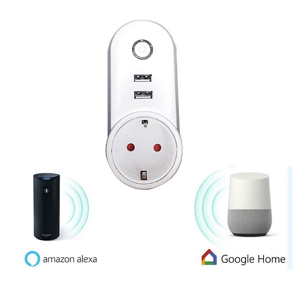 Smart Plug WiFi Socket - 2 USB Ports - 10A 2000W - Remote Control Power Adapter