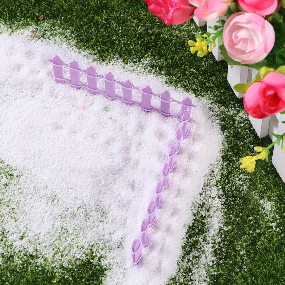 10Pcs Mini Small Wood Fence DIY mini house Fairy Garden Micro Plant Pot Decor Bonsai Terrarium Ornament ): Purple