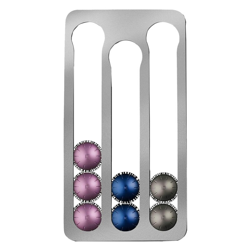 Nespresso Vertuoline Koffie Capsule Houder Stand Muur Gemonteerde Koffie Capsule Opbergdoos Koffie Pods Opslag Planken Hold 17: Sliver