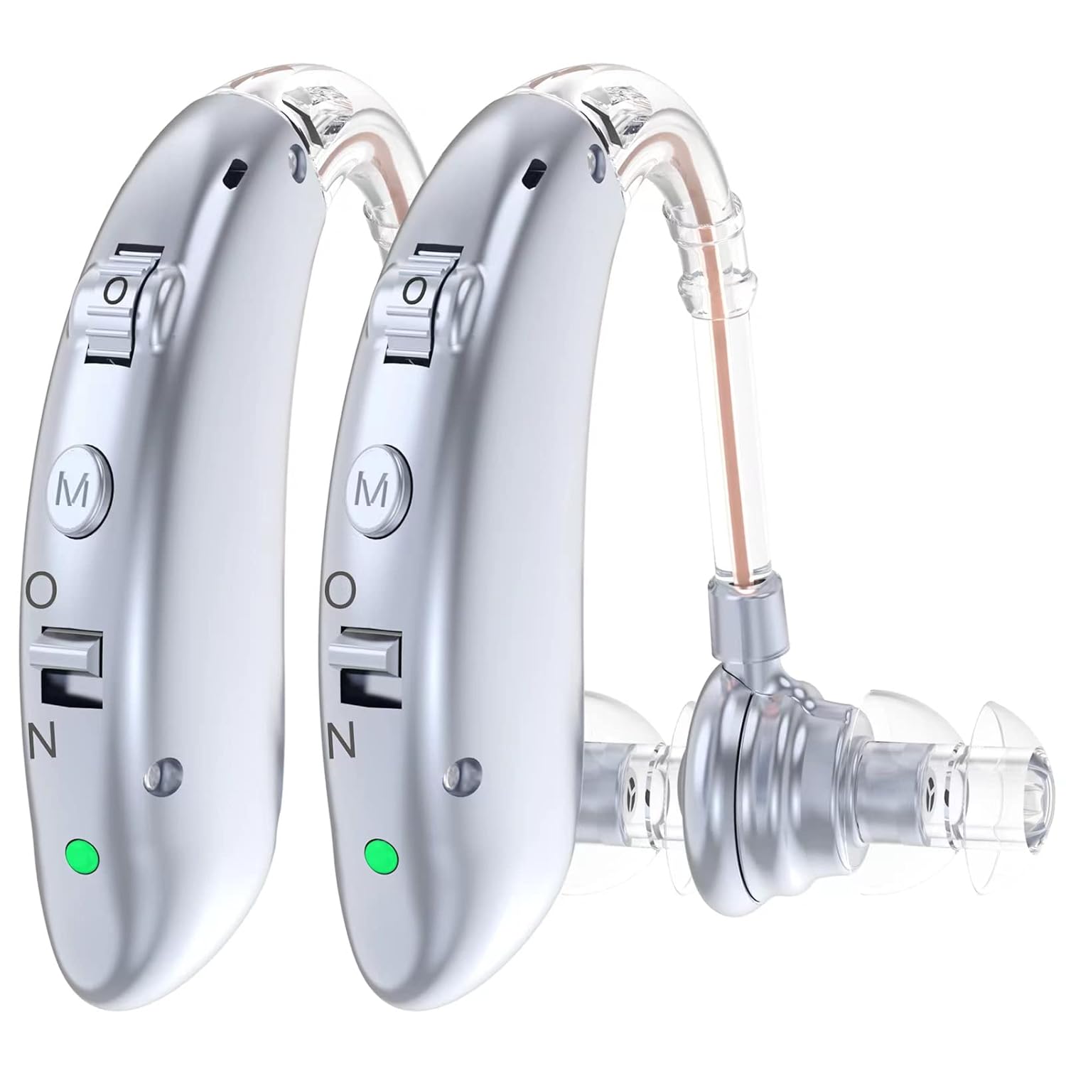 Rechargeable Digital Hearing Aid Adjustable Tone Best Sound Amplifier Portable Deaf Elderly BTE Hearing Aid: GRAY