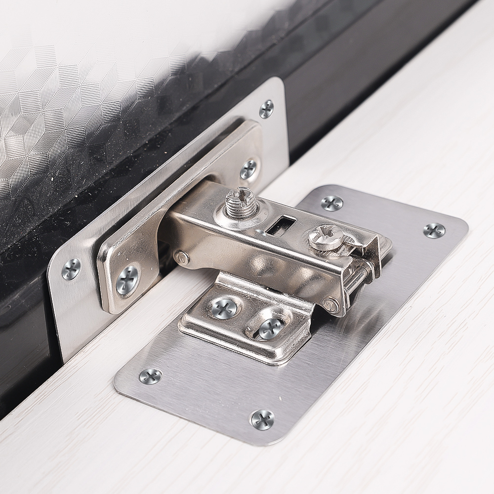 10/2 Stuks Kast Scharnier Reparatie Plaat Kit Rvs Deur Scharnier Montageplaat Met Gaten Voor Thuis Keuken kast Meubels