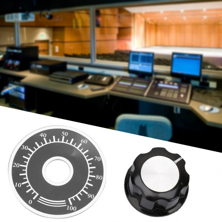 10Pcs Knob Scale Sheet MF-A03 Potentiometer Rotate Control Knobs + 10Pcs 0-100 Dial Scale Plate Sheet