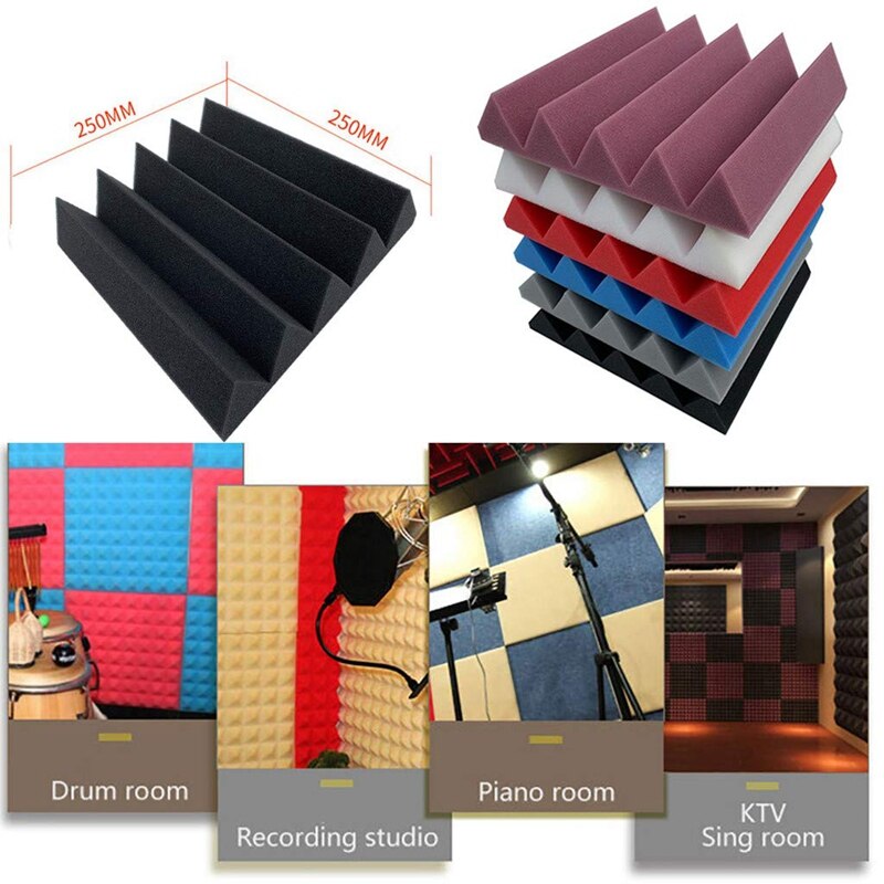 3D Soundproof Sponge Sticker,Five Slots Acoustic Foam Panel Stop Absorption Studio Ktv Sound For Home Decor Art Bedroom Bathroom