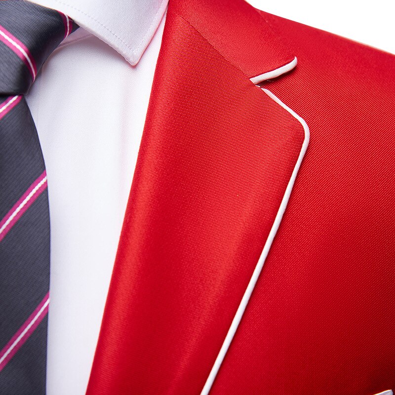 Brand Men's Casual White Red Suit Jacket Plus Size 4XL Wedding Slim Fit Men Blazer Tuxedo Stage Costume For Singer Costume Homme