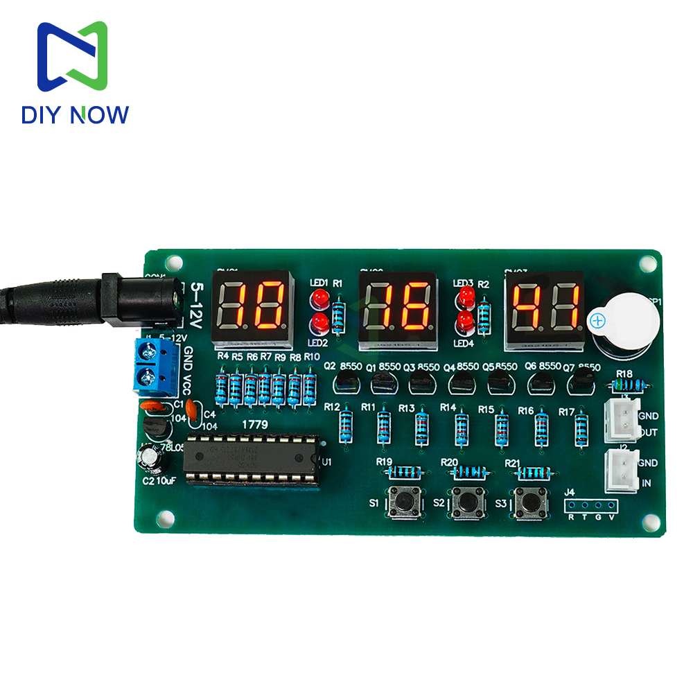 6-stelliges Digitalanzeige-Uhr-einstellen, elektronische Uhr, 51, Single-Chip-Lehrtraining, Lernen, Schweißen, Produktion, DIY-Teile