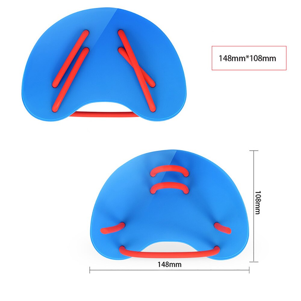 2 stuks zwempeddels siliconen duikhandpeddel zwemvliezen verstelbare pp zwemvliezen duiktraining handvin: Blauw