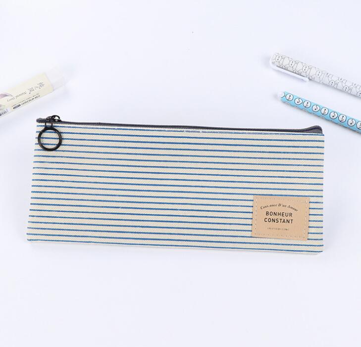 Student Stationery Canvas Pencil Bag Retro School Pencil Bag Office School Supplies Bag Handle Pencil Writing Tool: A