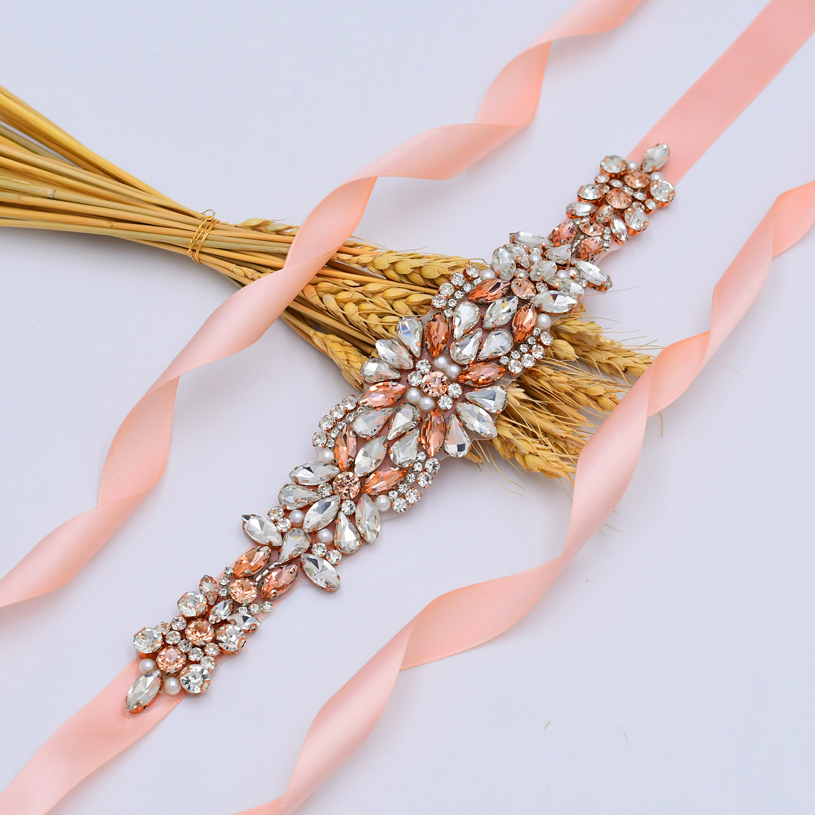 Jahrgang Rosa Kleid Gürtel Rose Gold Hochzeit Gürtel für Frauen Schmuck Gürtel Strass Schärpe Braut Juwel Gürtel Abendkleid Gürtel
