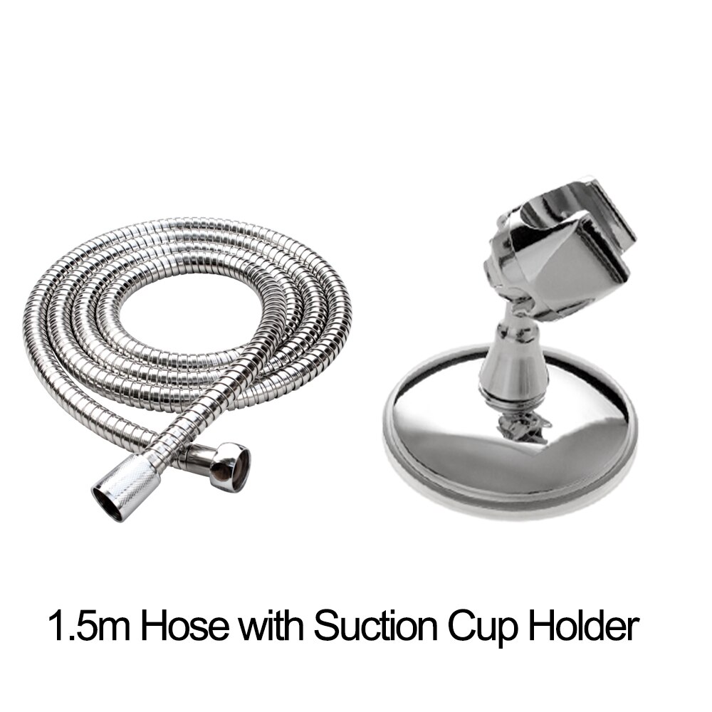 Zhangji Badkamer Douchekop Slang Houder Set 1.5M Chrome Plated 2 Meter Commen Pijp Met Geen Boor Beugel Douche hoofd Accessoire: Pack C